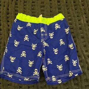 The Children's Place Blue Skull Print Swim Trunks